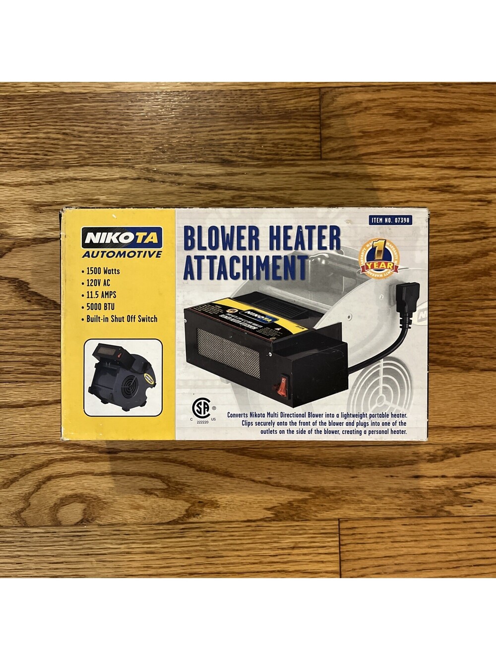 Nikota 1500Watt Heater Blower Attachment for Industrial Portable Fan Air 07398